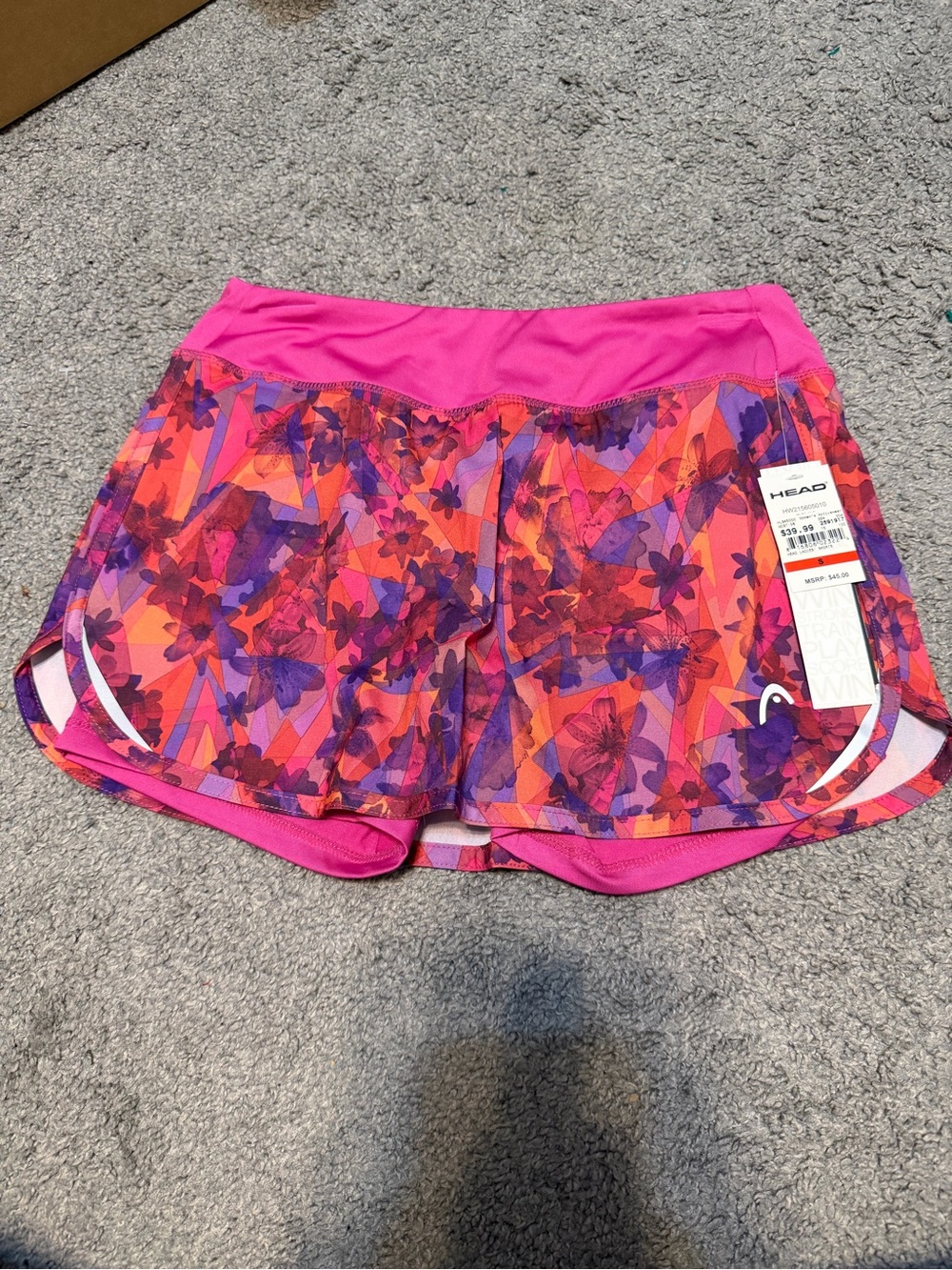 Head Pink and Purple Floral Athletic Shorts